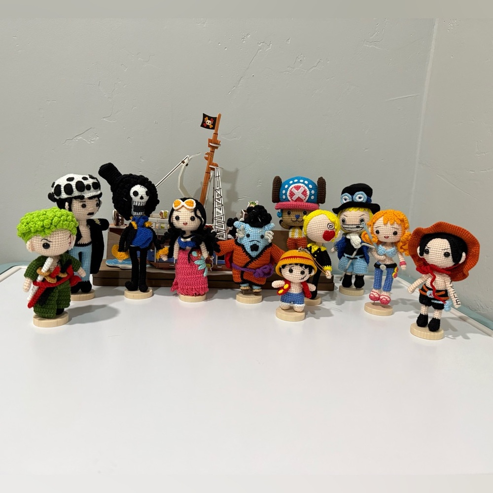 🧶Handmade crocheted One Piece doll $55/each